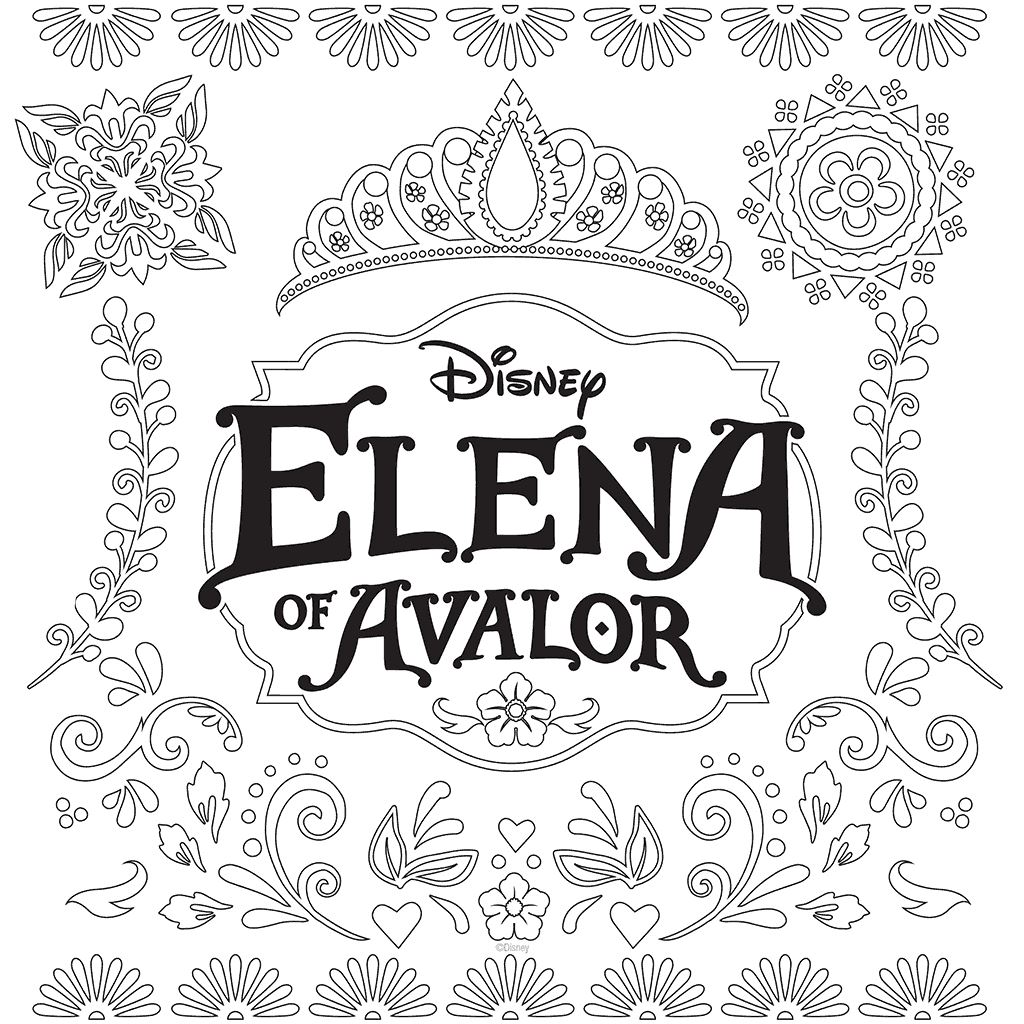Print Disney Elena kleurplaat